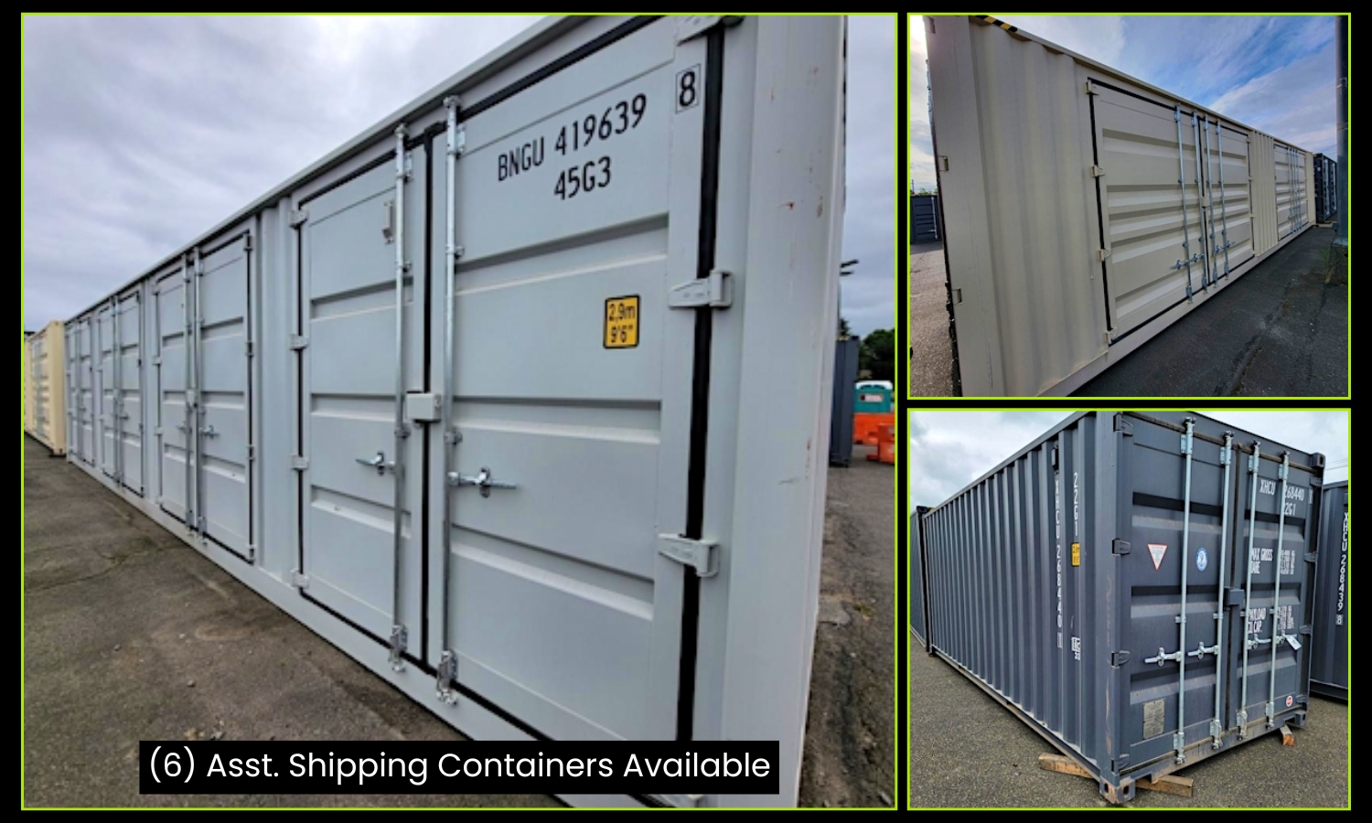 (8) Asst. Containers Available